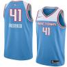 19_20_Light_Blue Anthony Frederick Kings #41 Twill Basketball Jersey FREE SHIPPING