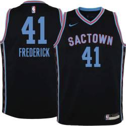 20-21_Black_City Anthony Frederick Kings #41 Twill Basketball Jersey FREE SHIPPING