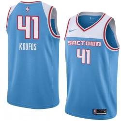 19_20_Light_Blue Kosta Koufos Kings #41 Twill Basketball Jersey FREE SHIPPING