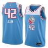 18-19_Light_Blue Lucius Allen Kings #42 Twill Basketball Jersey FREE SHIPPING