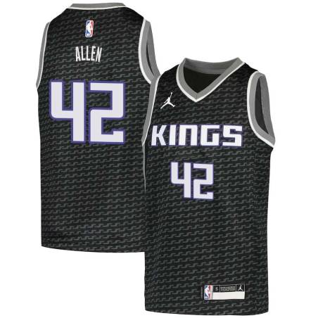 Black Lucius Allen Kings #42 Twill Basketball Jersey FREE SHIPPING