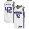 White Mike Woodson Kings #42 Twill Basketball Jersey FREE SHIPPING