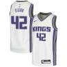 White Pervis Ellison Kings #42 Twill Basketball Jersey FREE SHIPPING