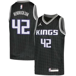 Black Mark Hendrickson Kings #42 Twill Basketball Jersey FREE SHIPPING