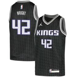 Black Lorenzen Wright Kings #42 Twill Basketball Jersey FREE SHIPPING