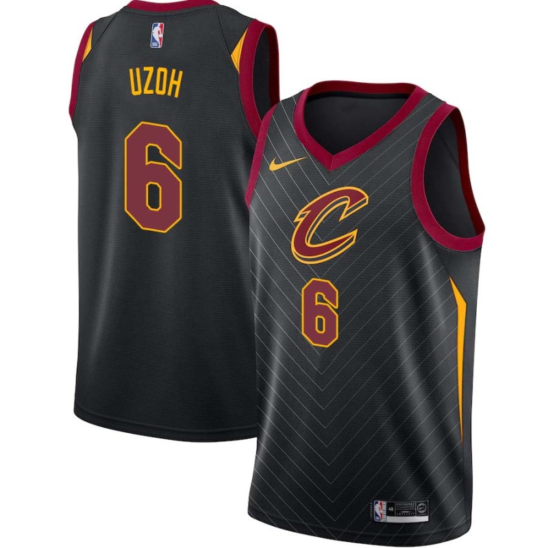 Black Ben Uzoh Twill Basketball Jersey -Cavaliers #6 Uzoh Twill Jerseys, FREE SHIPPING