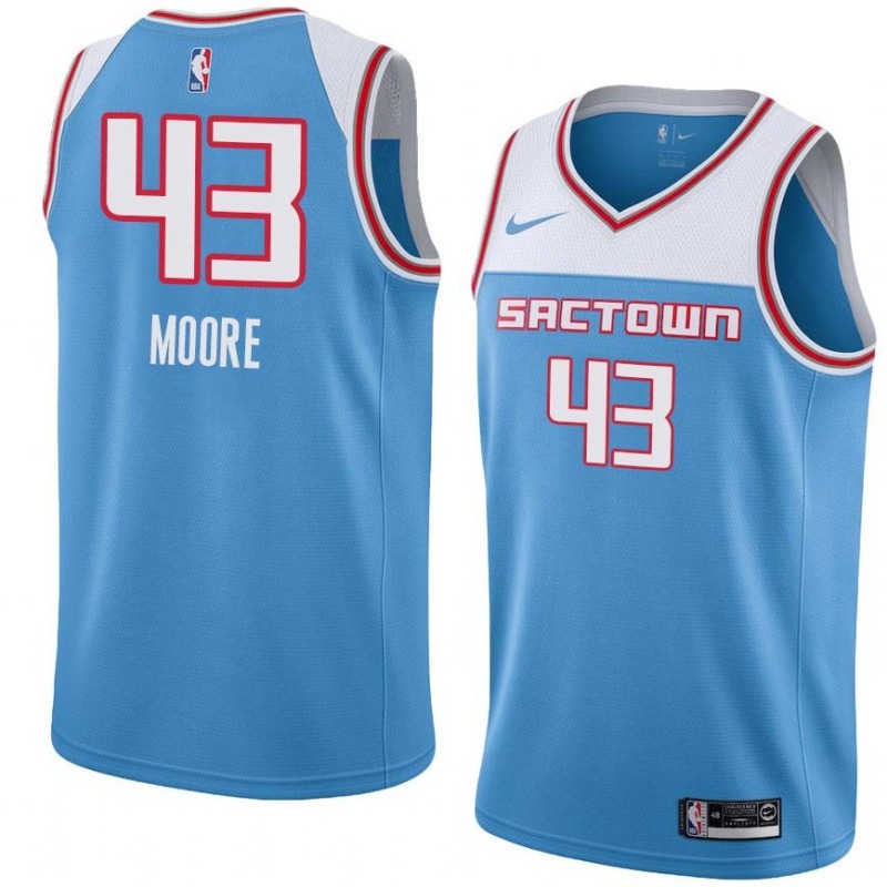 19_20_Light_Blue Otto Moore Kings #43 Twill Basketball Jersey FREE SHIPPING