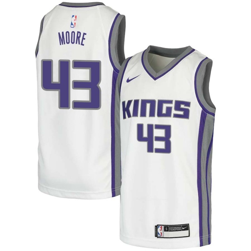 White Otto Moore Kings #43 Twill Basketball Jersey FREE SHIPPING