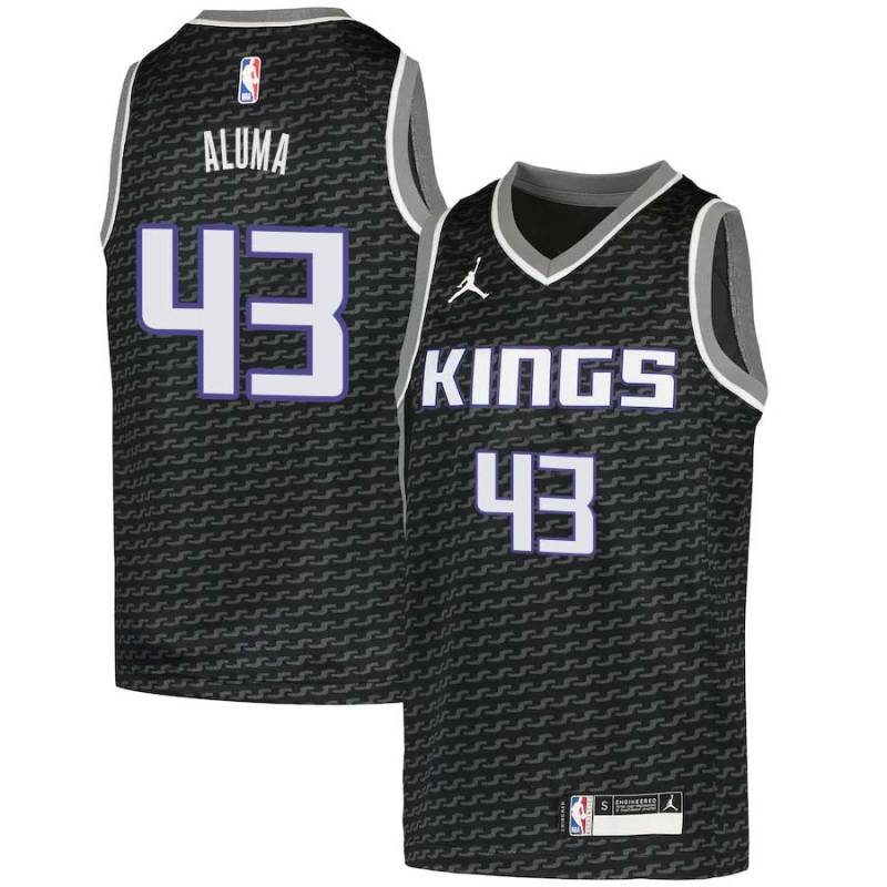 Black Peter Aluma Kings #43 Twill Basketball Jersey FREE SHIPPING