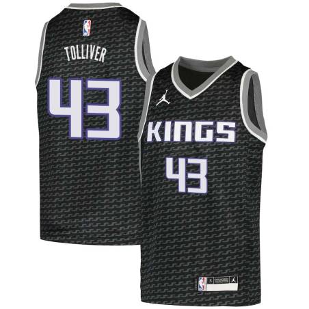 Black Anthony Tolliver Kings #43 Twill Basketball Jersey FREE SHIPPING