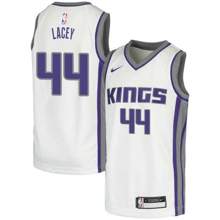 Blue_Throwback Sam Lacey Kings #44 Twill Basketball Jersey FREE SHIPPING