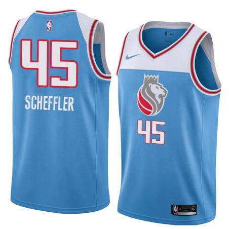 18-19_Light_Blue Steve Scheffler Kings #45 Twill Basketball Jersey FREE SHIPPING