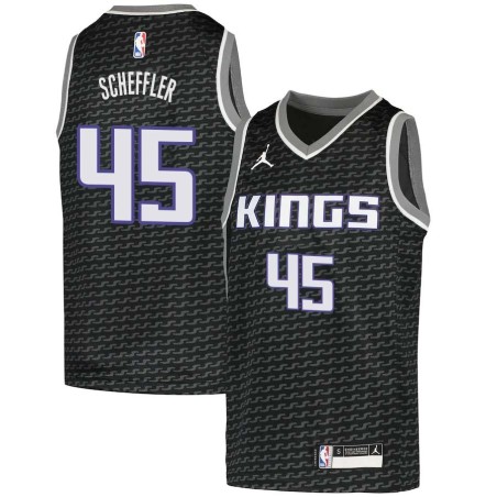 Black Steve Scheffler Kings #45 Twill Basketball Jersey FREE SHIPPING