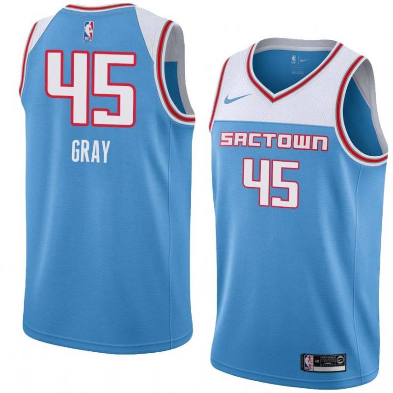 19_20_Light_Blue Devin Gray Kings #45 Twill Basketball Jersey FREE SHIPPING