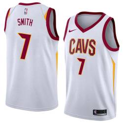 White Bingo Smith Twill Basketball Jersey -Cavaliers #7 Smith Twill Jerseys, FREE SHIPPING