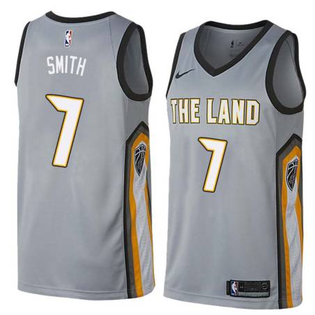 Gray Bingo Smith Twill Basketball Jersey -Cavaliers #7 Smith Twill Jerseys, FREE SHIPPING