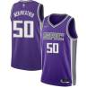 21-22_Purple_Diamond Joe Meriweather Kings #50 Twill Basketball Jersey FREE SHIPPING