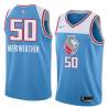 18-19_Light_Blue Joe Meriweather Kings #50 Twill Basketball Jersey FREE SHIPPING