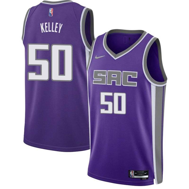 21-22_Purple_Diamond Rich Kelley Kings #50 Twill Basketball Jersey FREE SHIPPING