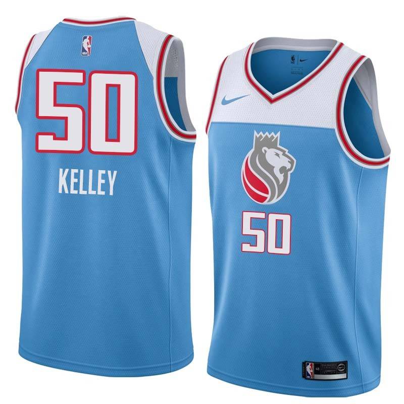 18-19_Light_Blue Rich Kelley Kings #50 Twill Basketball Jersey FREE SHIPPING