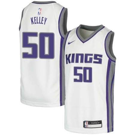 White Rich Kelley Kings #50 Twill Basketball Jersey FREE SHIPPING