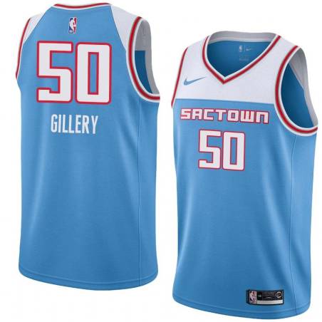 19_20_Light_Blue Ben Gillery Kings #50 Twill Basketball Jersey FREE SHIPPING