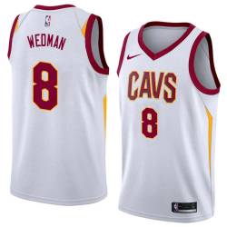 White Scott Wedman Twill Basketball Jersey -Cavaliers #8 Wedman Twill Jerseys, FREE SHIPPING