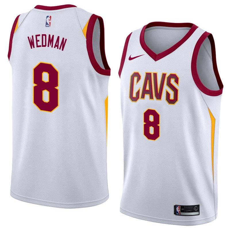 White Scott Wedman Twill Basketball Jersey -Cavaliers #8 Wedman Twill Jerseys, FREE SHIPPING