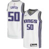 White Ralph Sampson Kings #50 Twill Basketball Jersey FREE SHIPPING