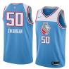 18-19_Light_Blue Caleb Swanigan Kings #50 Twill Basketball Jersey FREE SHIPPING