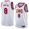 White Lonnie Shelton Twill Basketball Jersey -Cavaliers #8 Shelton Twill Jerseys, FREE SHIPPING