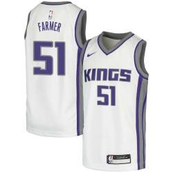 White Mike Farmer Kings #51 Twill Basketball Jersey FREE SHIPPING