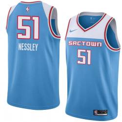 19_20_Light_Blue Martin Nessley Kings #51 Twill Basketball Jersey FREE SHIPPING