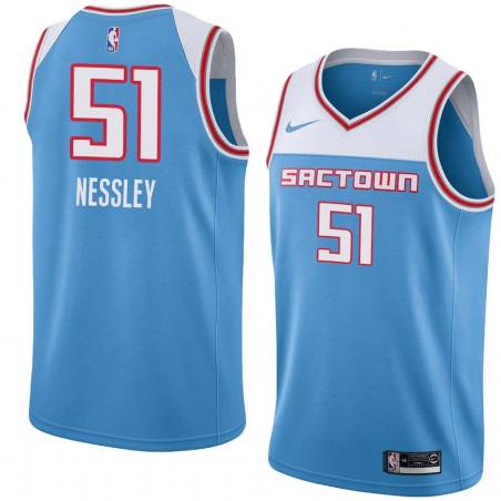 19_20_Light_Blue Martin Nessley Kings #51 Twill Basketball Jersey FREE SHIPPING