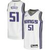 White Martin Nessley Kings #51 Twill Basketball Jersey FREE SHIPPING