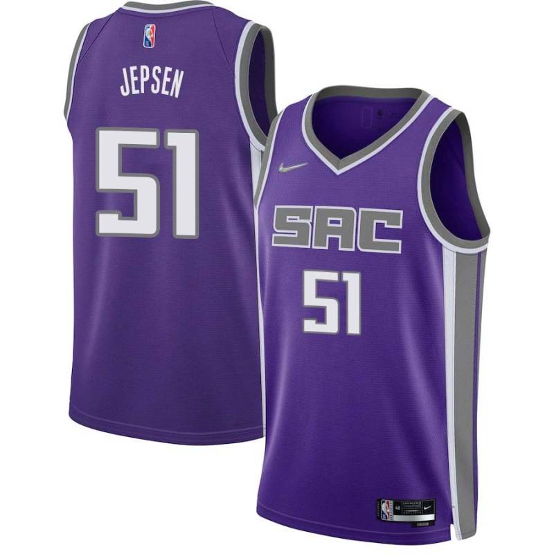 21-22_Purple_Diamond Les Jepsen Kings #51 Twill Basketball Jersey FREE SHIPPING