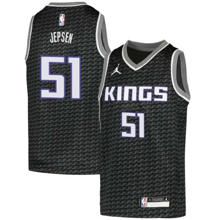 Black Les Jepsen Kings #51 Twill Basketball Jersey FREE SHIPPING