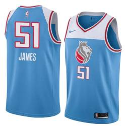 18-19_Light_Blue Henry James Kings #51 Twill Basketball Jersey FREE SHIPPING