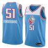 18-19_Light_Blue Lawrence Funderburke Kings #51 Twill Basketball Jersey FREE SHIPPING