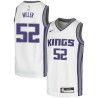 White Brad Miller Kings #52 Twill Basketball Jersey FREE SHIPPING