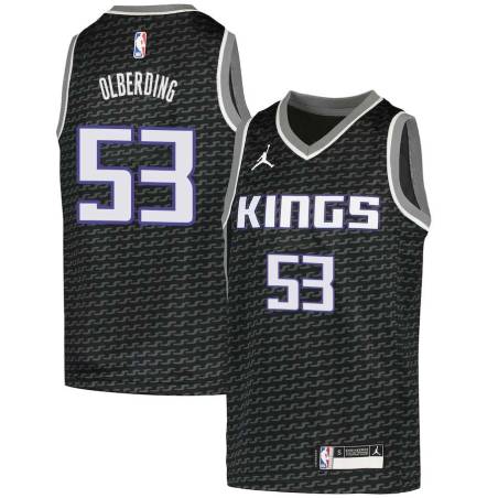 Black Mark Olberding Kings #53 Twill Basketball Jersey FREE SHIPPING