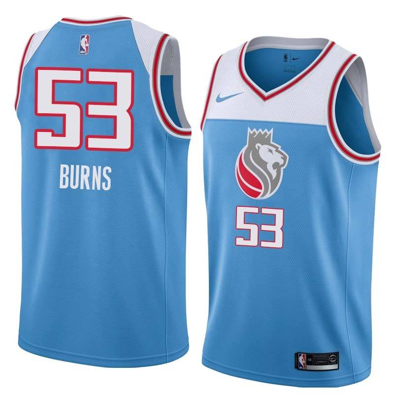 18-19_Light_Blue Evers Burns Kings #53 Twill Basketball Jersey FREE SHIPPING