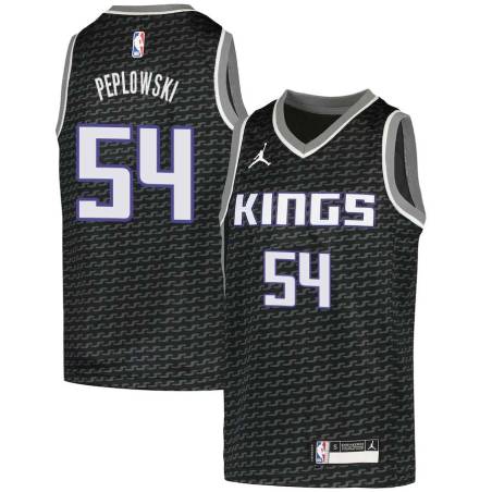 Black Mike Peplowski Kings #54 Twill Basketball Jersey FREE SHIPPING
