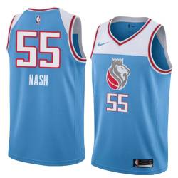 18-19_Light_Blue Bob Nash Kings #55 Twill Basketball Jersey FREE SHIPPING