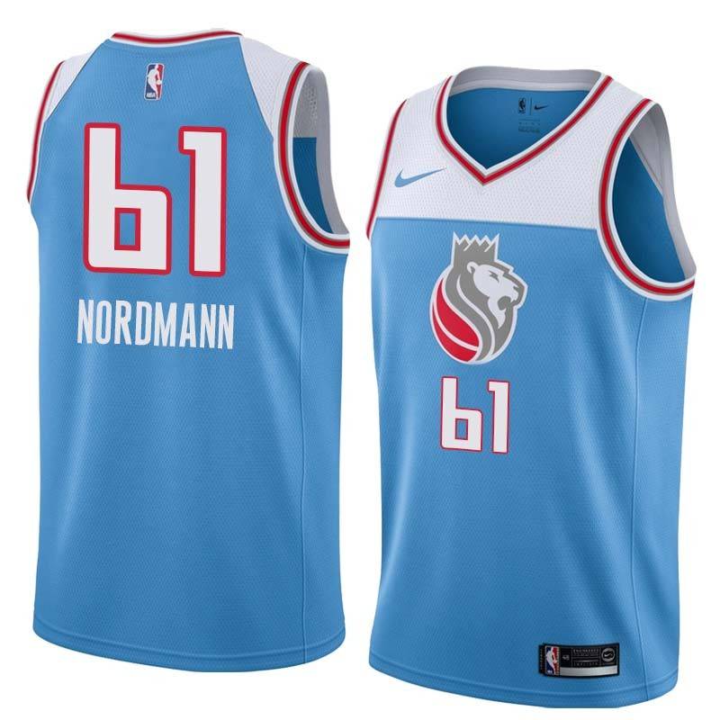 18-19_Light_Blue Bevo Nordmann Kings #61 Twill Basketball Jersey FREE SHIPPING