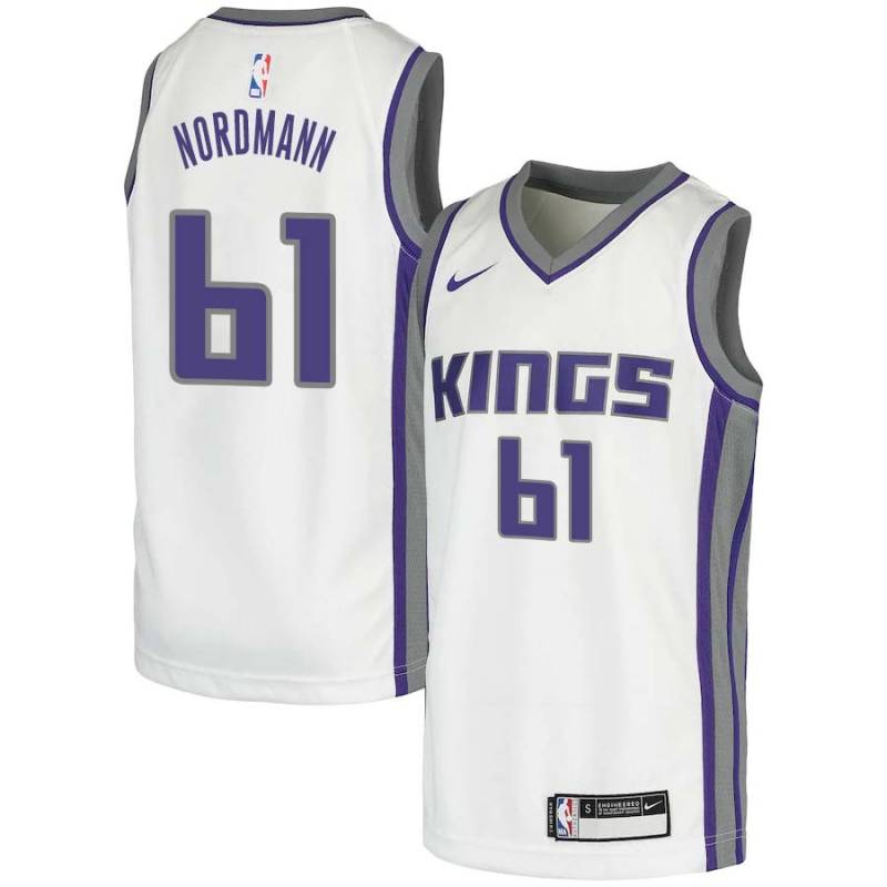 White Bevo Nordmann Kings #61 Twill Basketball Jersey FREE SHIPPING