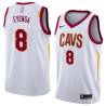 White Christian Eyenga Twill Basketball Jersey -Cavaliers #8 Eyenga Twill Jerseys, FREE SHIPPING