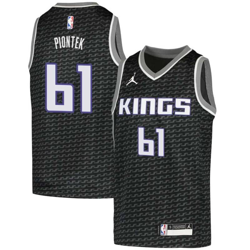 Black Dave Piontek Kings #61 Twill Basketball Jersey FREE SHIPPING