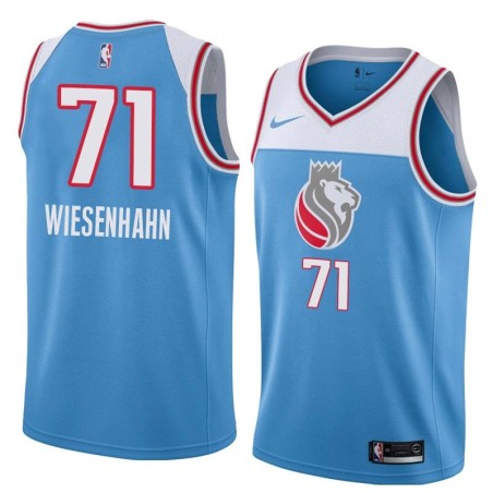 18-19_Light_Blue Bob Wiesenhahn Kings #71 Twill Basketball Jersey FREE SHIPPING