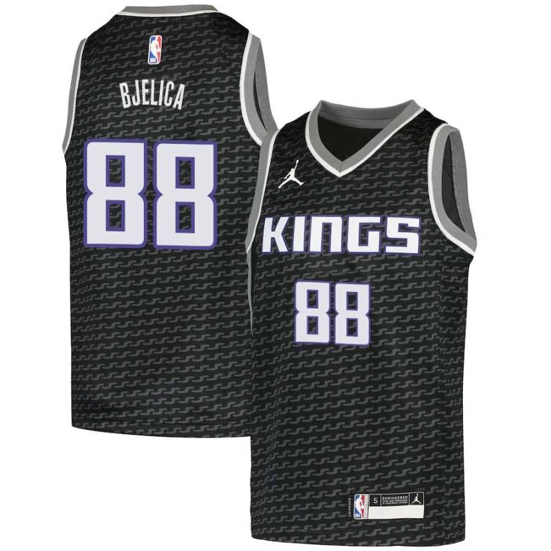 Black Nemanja Bjelica Kings #88 Twill Basketball Jersey FREE SHIPPING